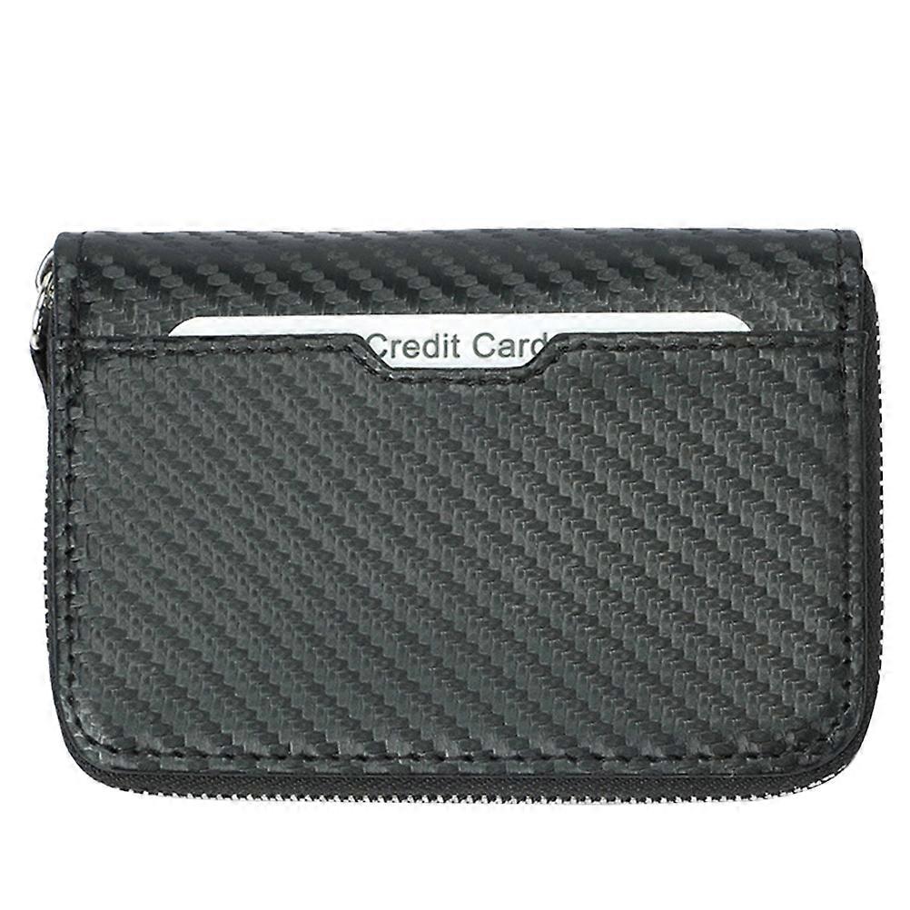 Rfid Blocking Wallet Zipper Style Organizer for Men Business 3Pcs Black