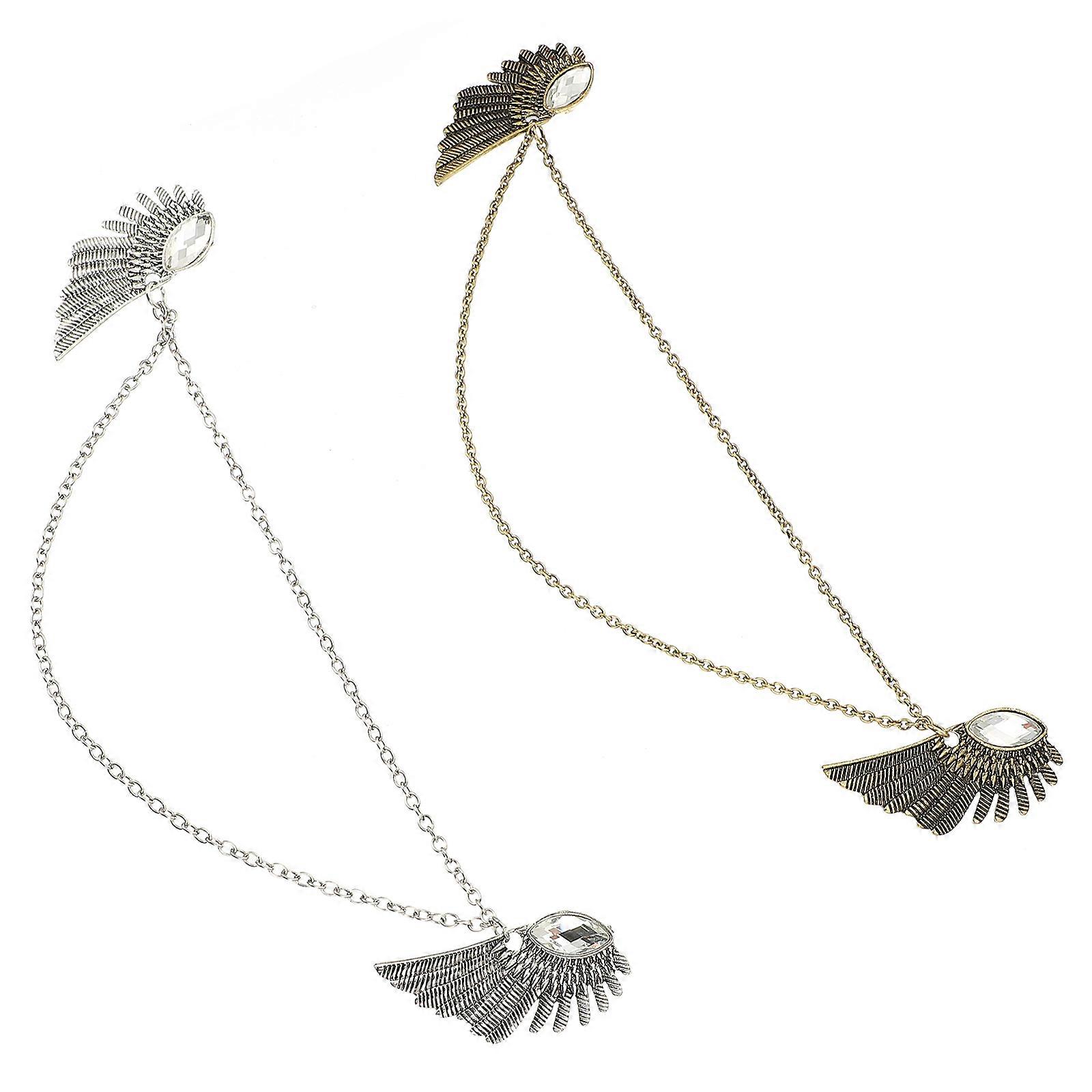 Sweater Clip Brooch For Costume Parties Wing Accessory Alloy Material 2Pcs