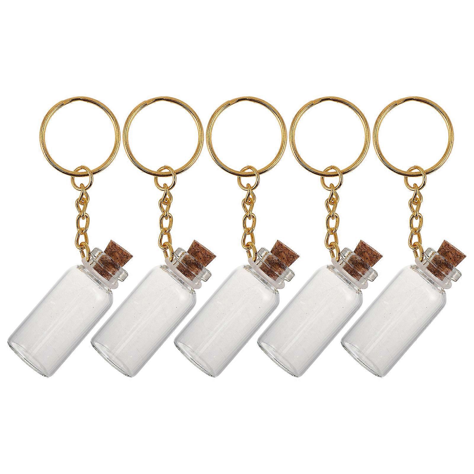 Tiny Clear Glass Jars With Cork Lids For Brides Hosts Gifts Elegant Design 5Pcs