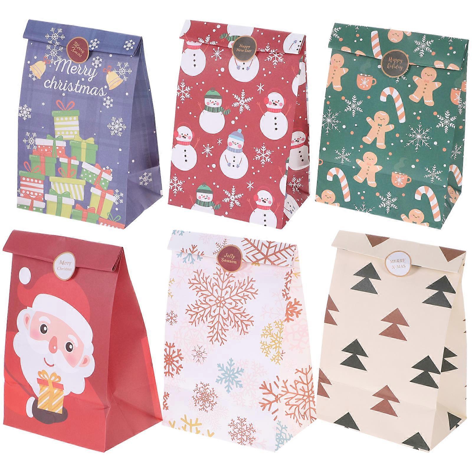 Party Accessories Christmas Gift Bags 24Pcs Assorted Color Rectangular Cookies Storage Solution