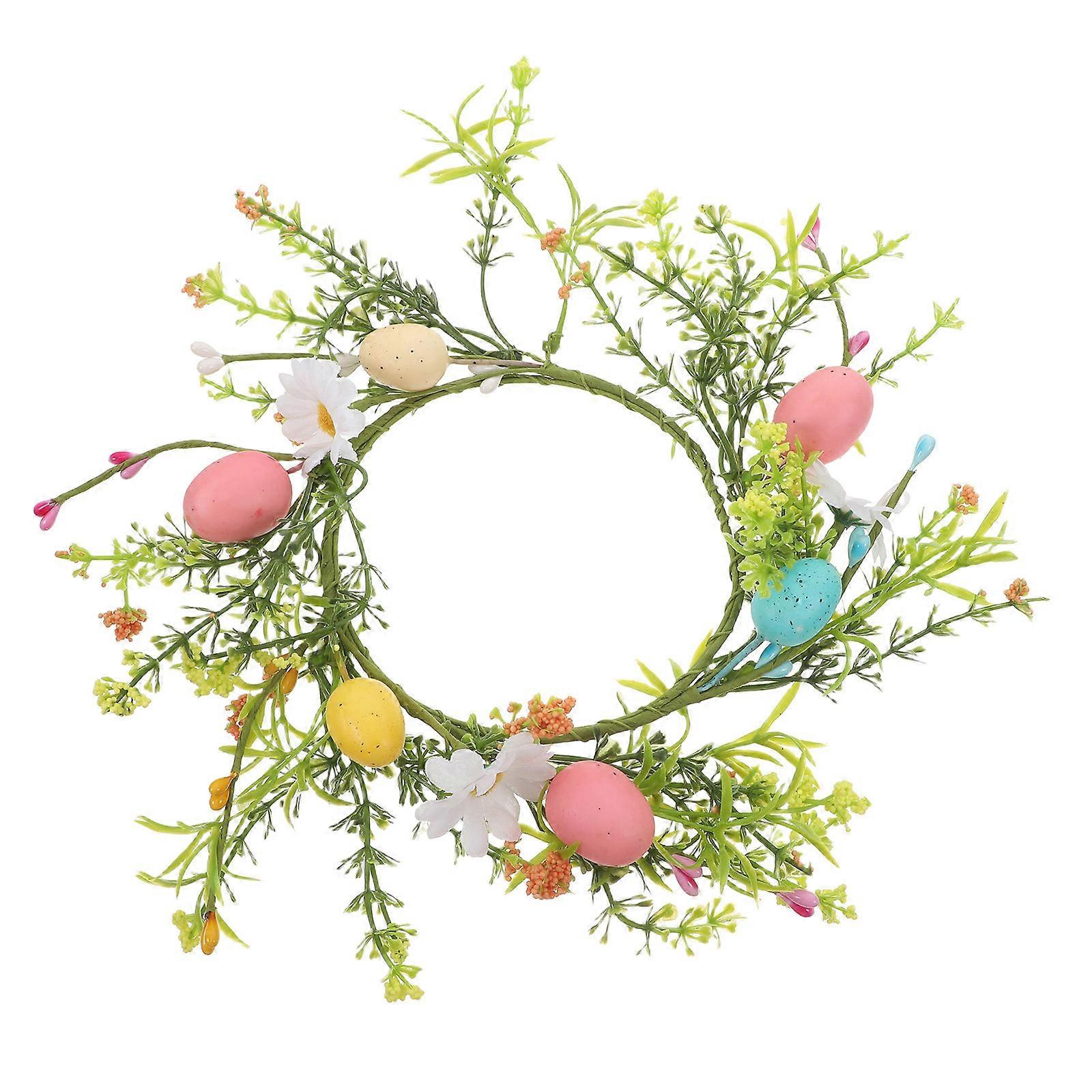 Easter Candle Wreaths for Table Centerpiece 4Pcs Spring Decor Rings