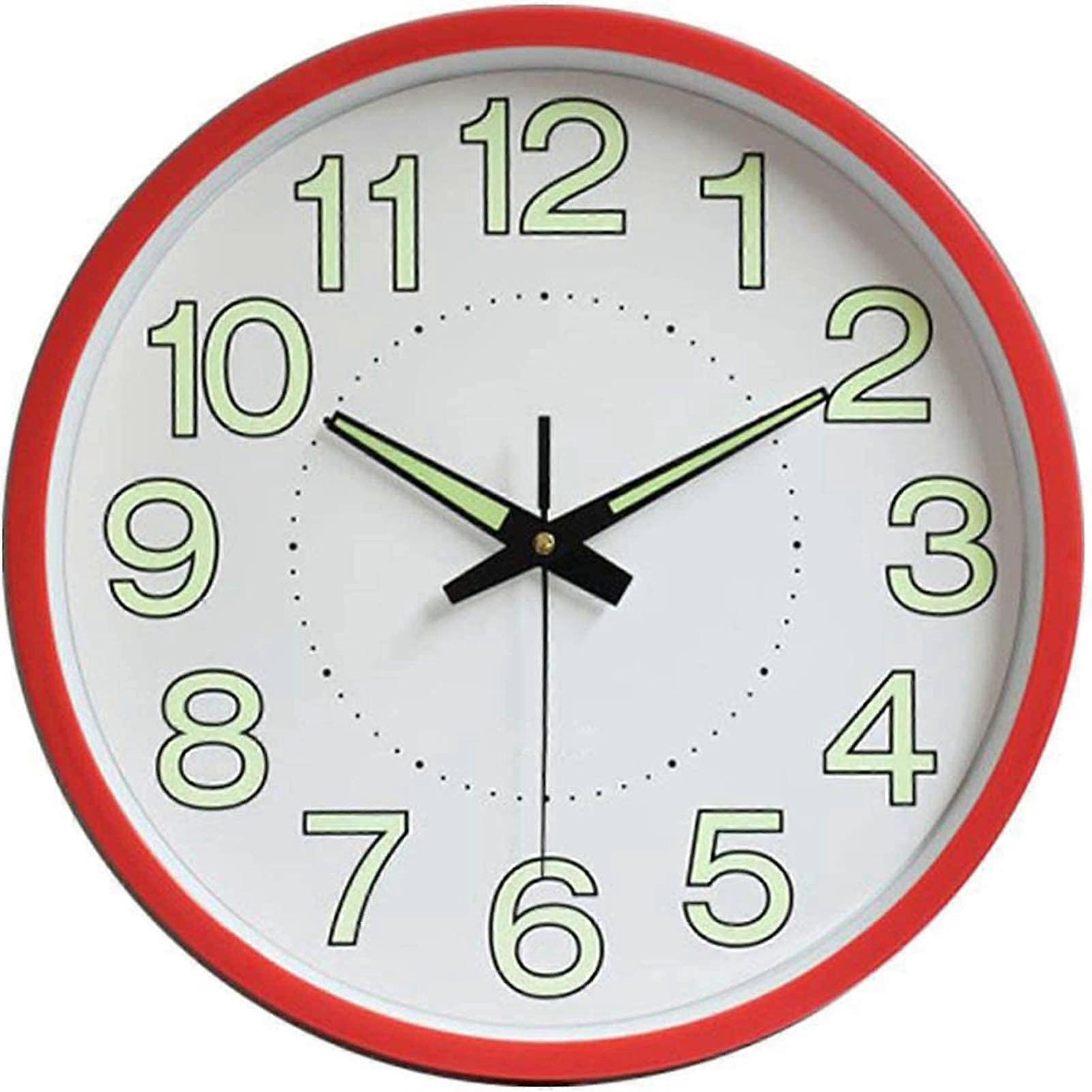 Garden Outdoor Wall Clock, 12Inch, Retro Thermometer, Waterproof, Silver/Red