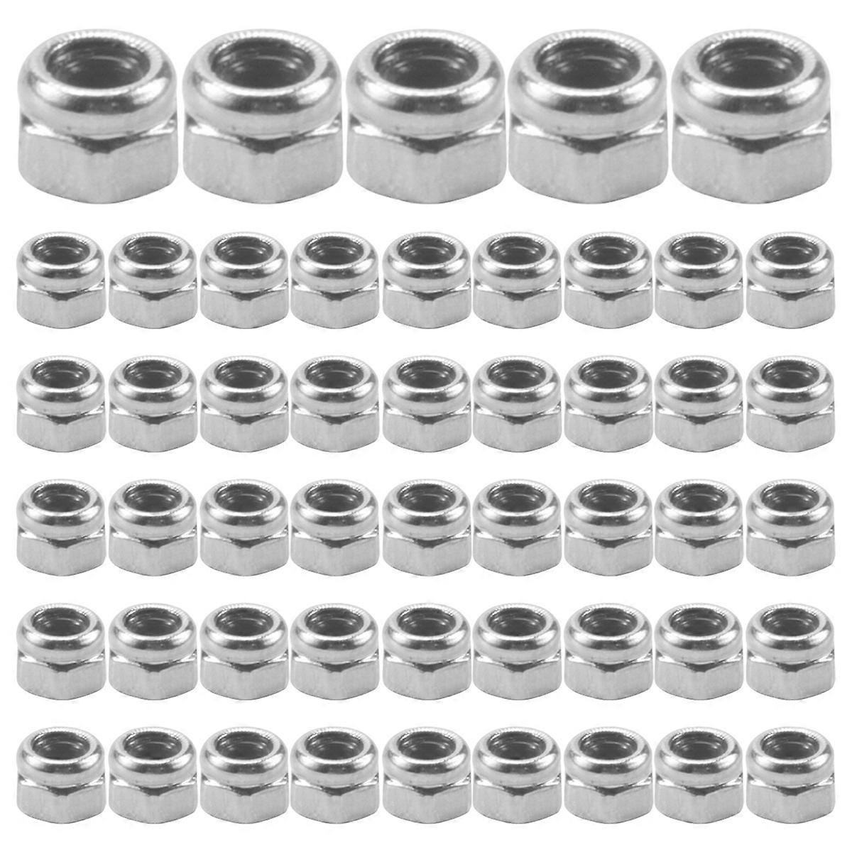 50pcs M2 Zinc Plated Self-Locking Nylon Insert Hex Lock Nuts