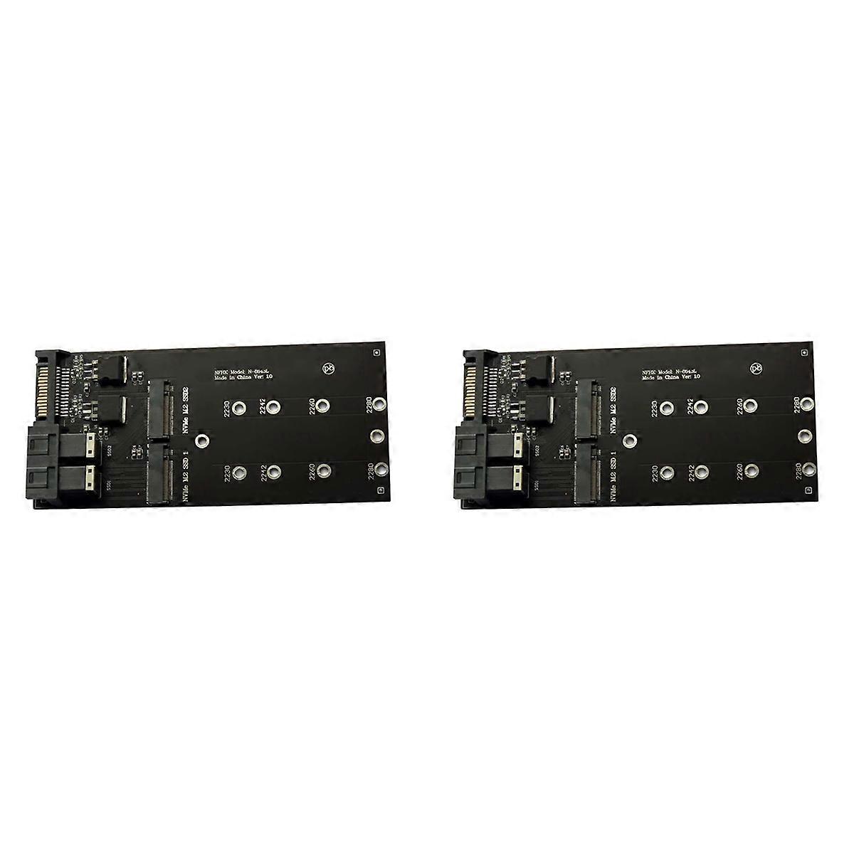 2X 2 Port SFF-8643 U.2 to NVMe M.2 NGFF SSD Convert Card Adapter SFF-8643 U.2 to Dual M-Key NVME M2