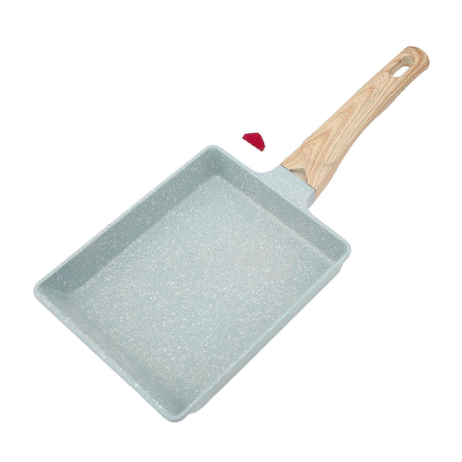 Mini Frying Pan Green Square Non Stick Aluminum Alloy Evenly Heated Egg Frying Pan for Home