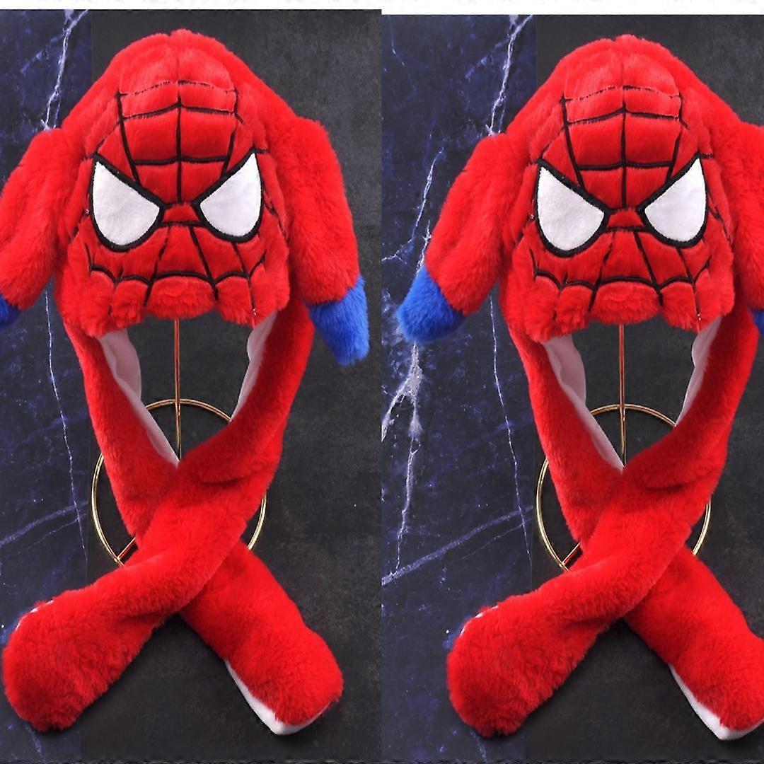 New LED plush rabbit hat glowing Pikachu Spider Man decoration prop, equipped with cute activity ear hats for adults and childre