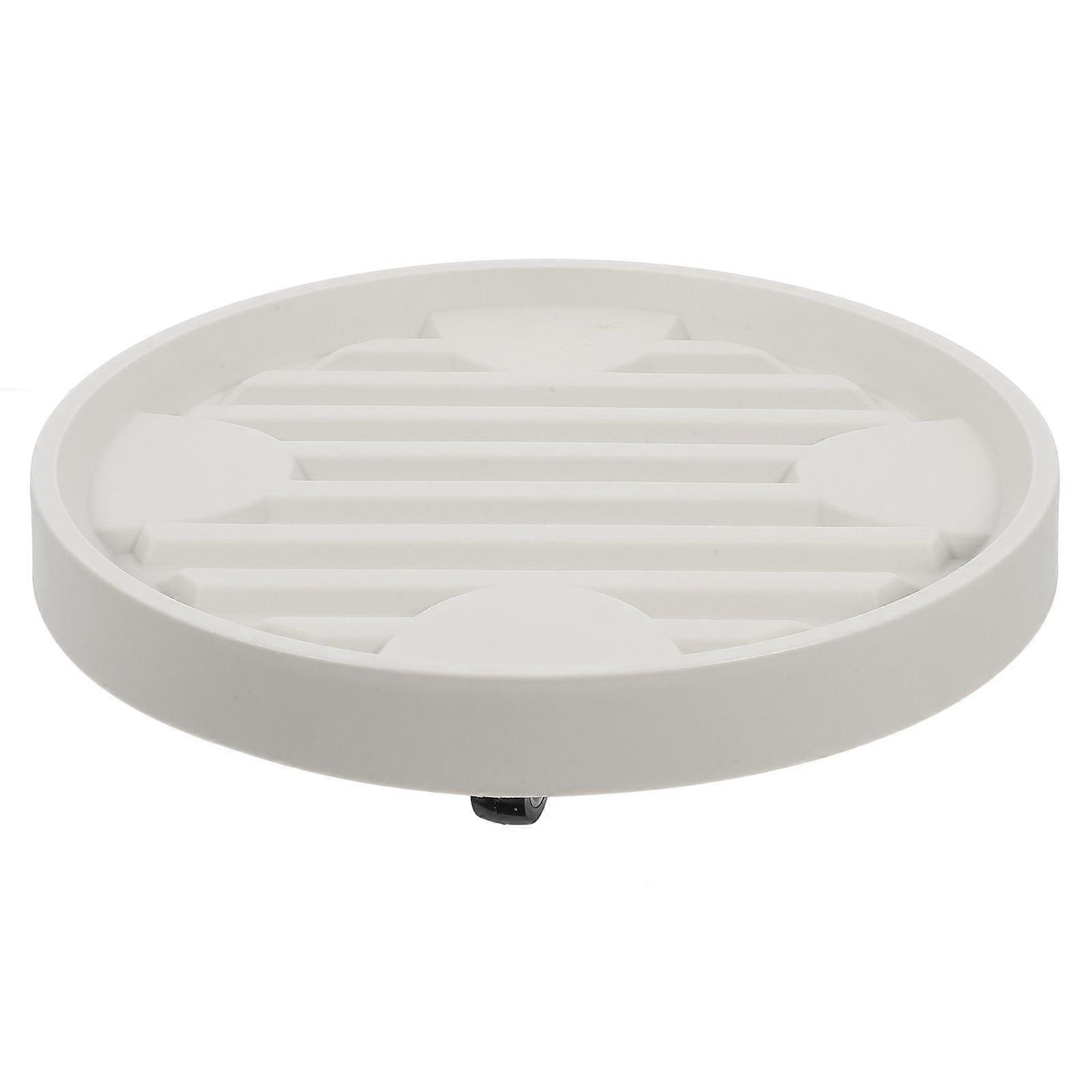 ホイール付きラウンドプラントスタンドプラスチックローリングプラントラックプラント台車キャスター付きプラントソーサームーバー屋内および屋外プラントローラーベースベージュ