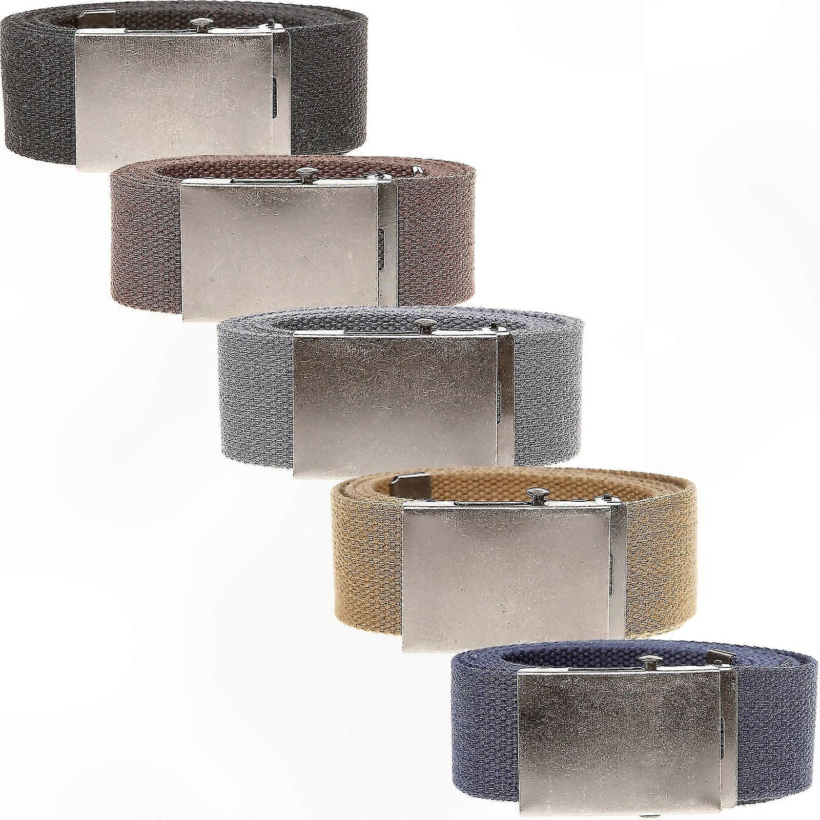 Men's Big and Tall 4 cm Plain Webbing Belt with Sliding Buckle for Comfort Fit
