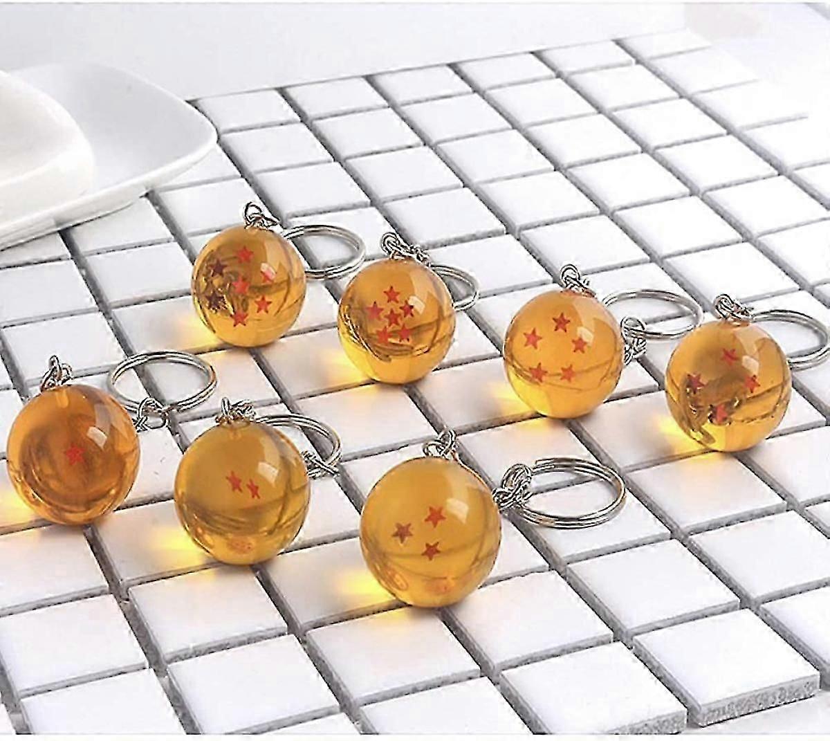 ドラゴンボール スター アクリルキーホルダー 7個パック 2.7cm クリスタルプレイボール 7つの星 アニメキーリングペンダント アニメコレクターアイテム お子様への誕生日プレゼントに最適 DBZ フー
