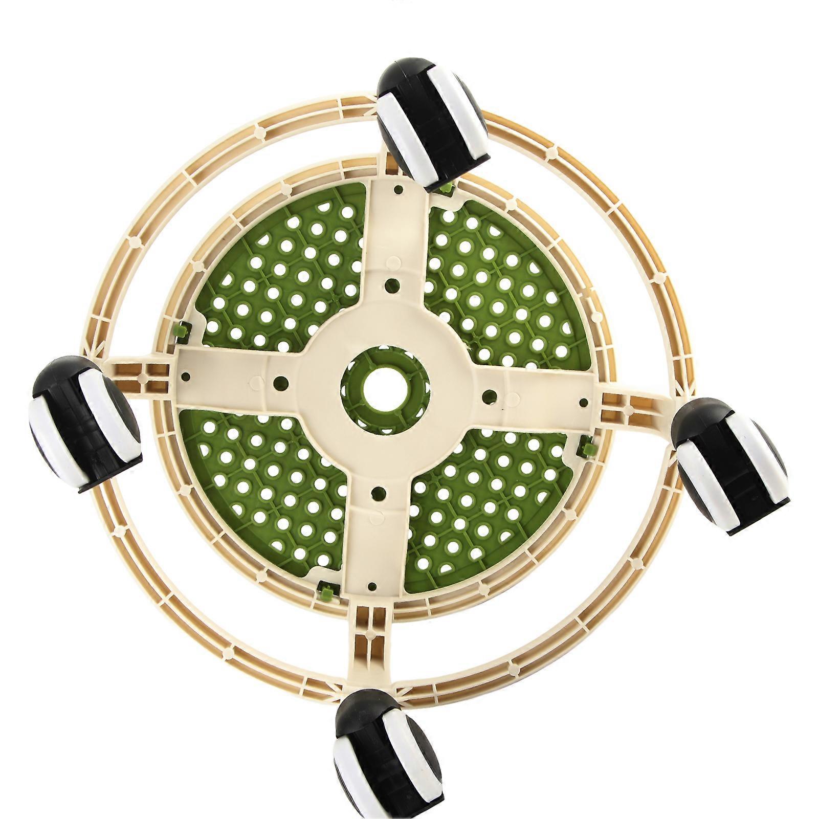 Round Rolling Low Stool Green Comfortable Plastic Mini Chair