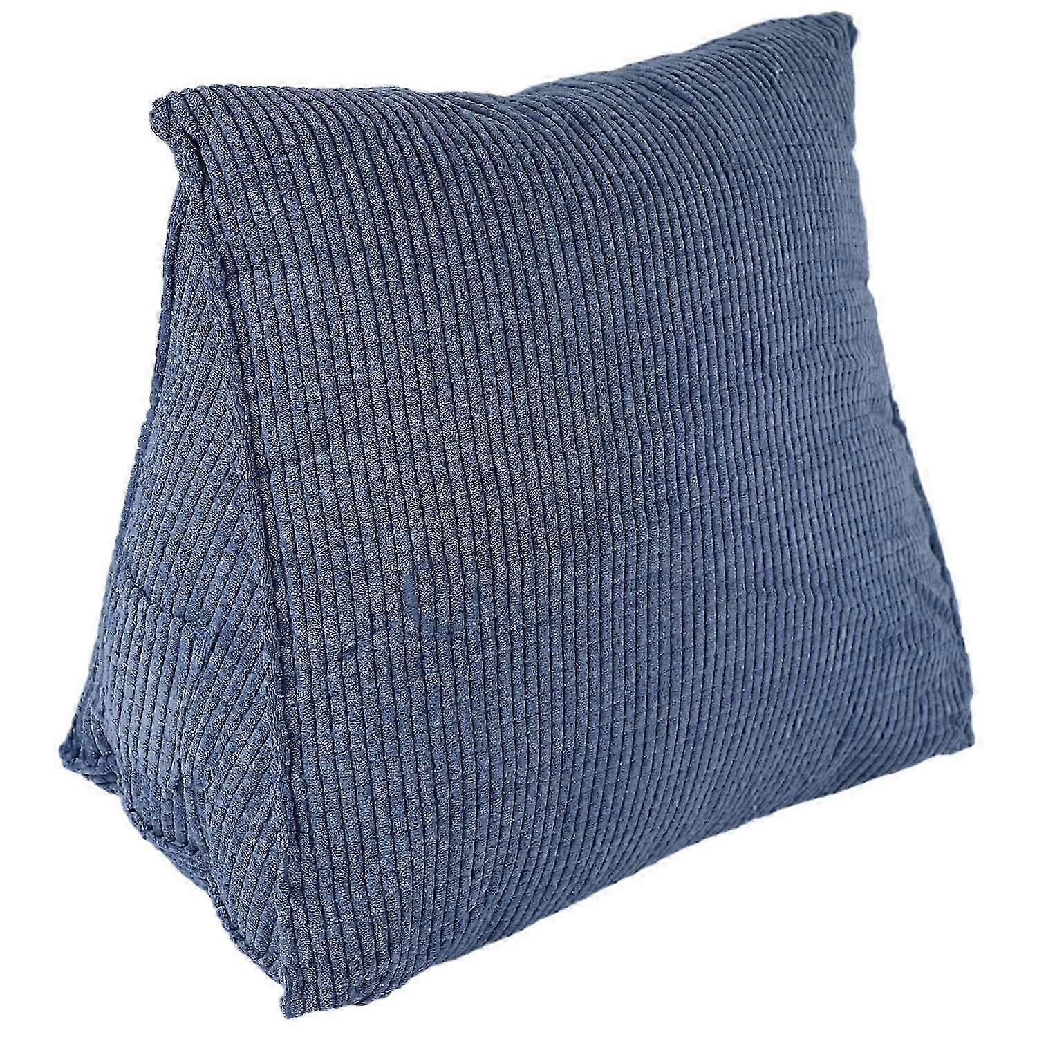 Reading Backrest Cushion Wedge Pillow Back Cushion Lumbar Pad Bed Office Chair Rest Pillow Back Support Pillow(Blue)