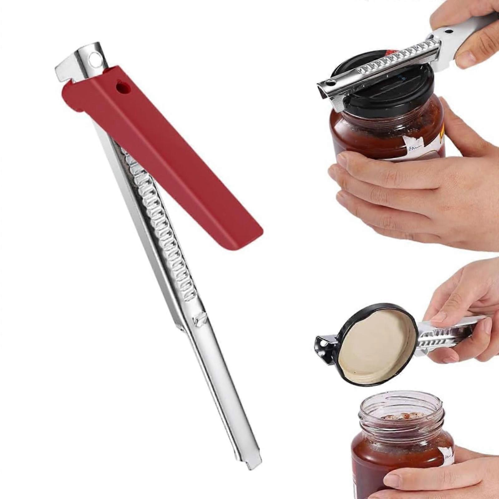 XIUH Bottle Opener Labor Saving Can Opener Manual Lid Opener Non Slip for The Elderly Multi Functional Anti Scalding for The Elderly (Red)