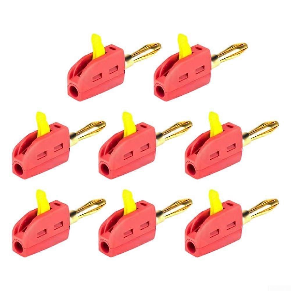 Gold Plated 4MM Banana Connectors 8Piece Set 32A Current Capacity Solder Quick Connect Terminals Red
