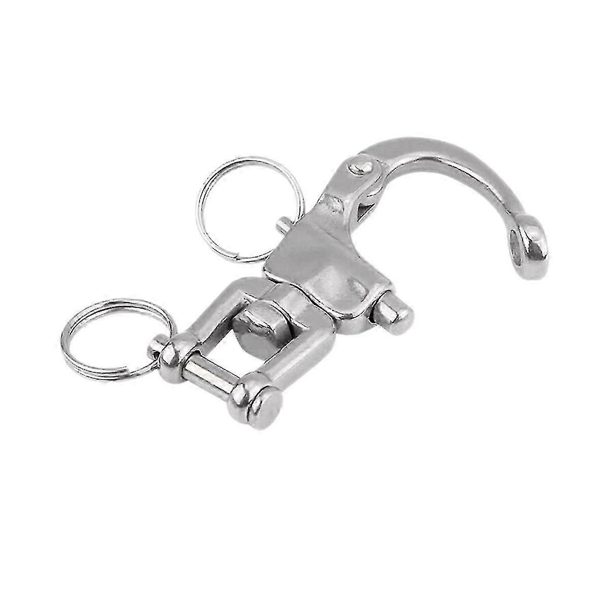 Universal Swivel Dismounting Buckle Fork with Fixed Spring for Marine Use in Stainless Steel
