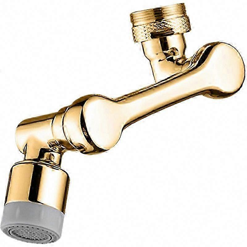 UNOIU Universal Brass 1080 Rotatable Folding Arm Basin Mixer Tap with Extension Splash Filter Aerator, Gold 2 Output Modes