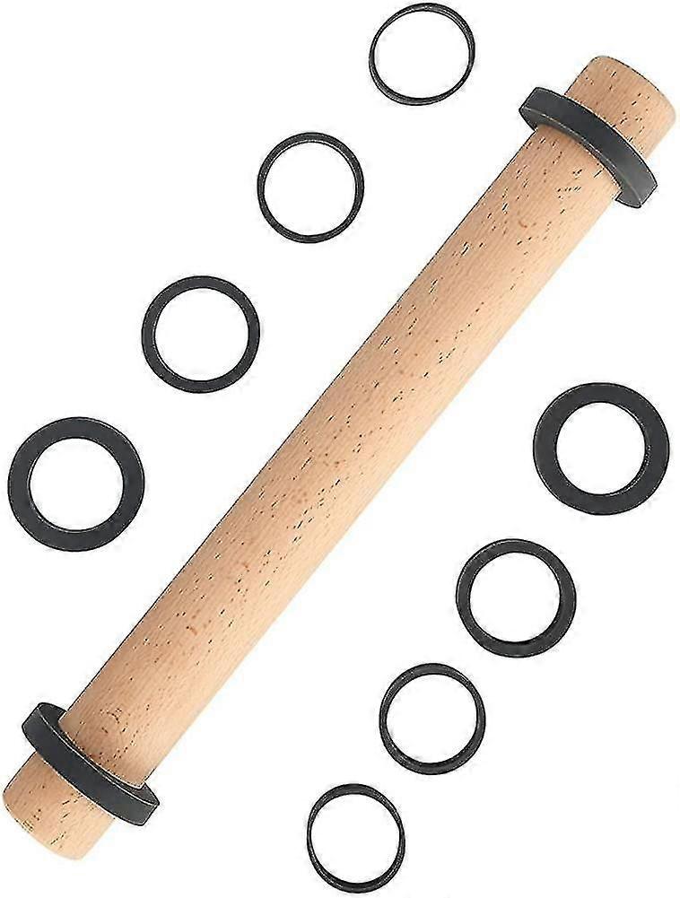 Super Kitchen Adjustable Beech Wood Rolling Pin With Removable Silicon