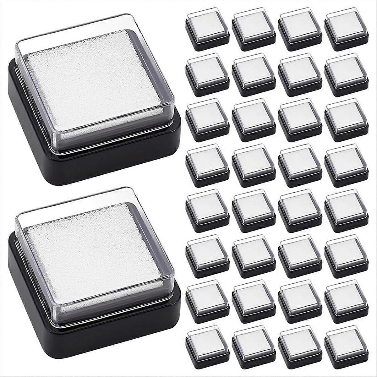 30PCS Empty Blank Ink Pad No Ink Mini Thumbprint Sponge Ink Stamp Pad