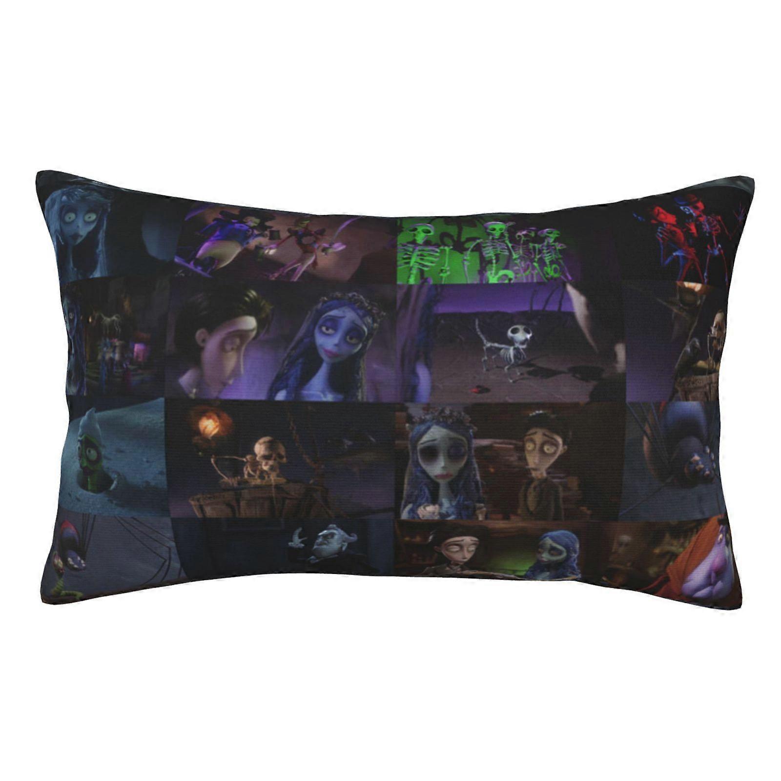 y552 Corpse Bride Pattern Pillowcase Decor Cushion Pillow Covers With Hidden Zipper For Sofa Bed Dorm Car Couch Pillow Case cBZT2683