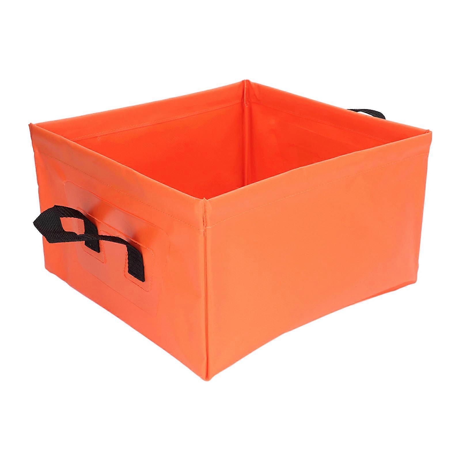 Collapsible Bucket Multifunctional Portable Lightweight Large Capacity Foldable Bucket for Camping Hiking Fishing 13L Orange 