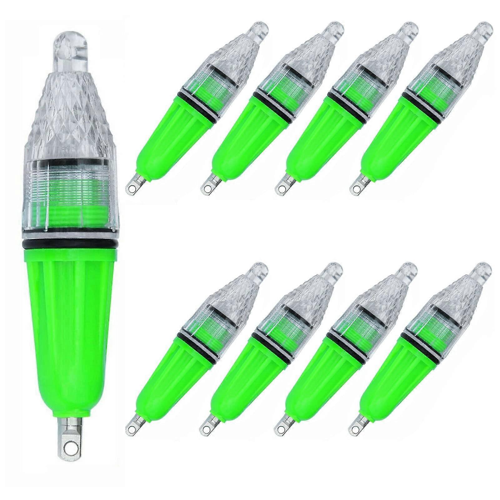 Underwater Light 8Pack Green 4.73 Inch Deep Drop LED Waterproof Flashing Fishing Light Bait Lure Lamp