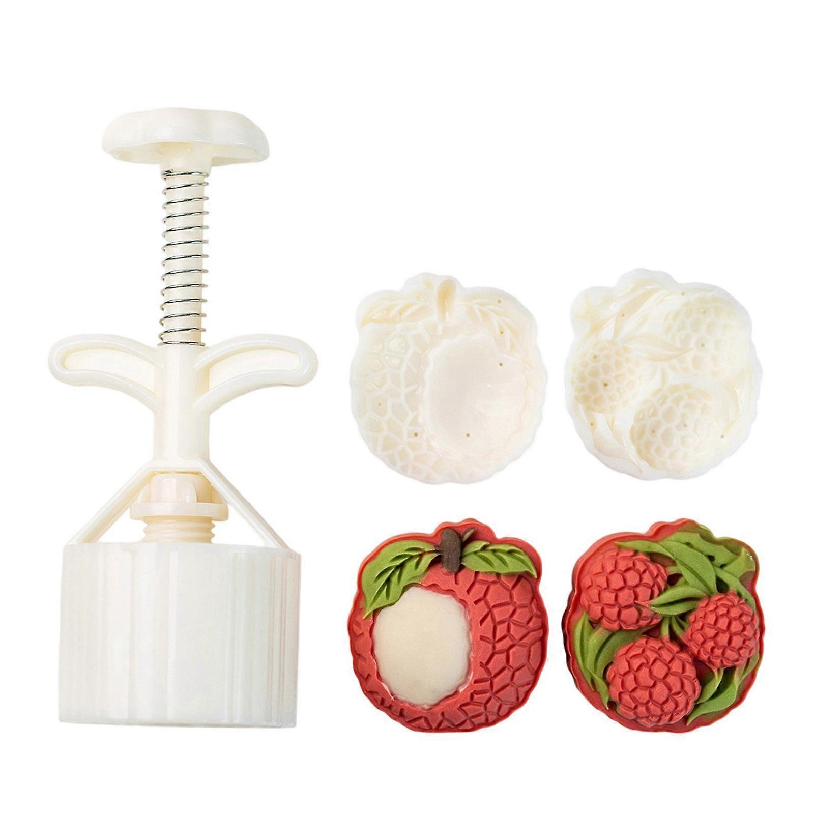 Lychee Designs Mooncakes Molds Home Baking Lychee Mooncakes Molds Dessert Embosser for Autumn Delights Multicolor