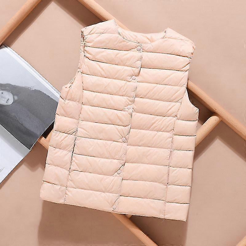 Ultralight down vest for women - sleeveless puffer waistcoat with duck feather padding