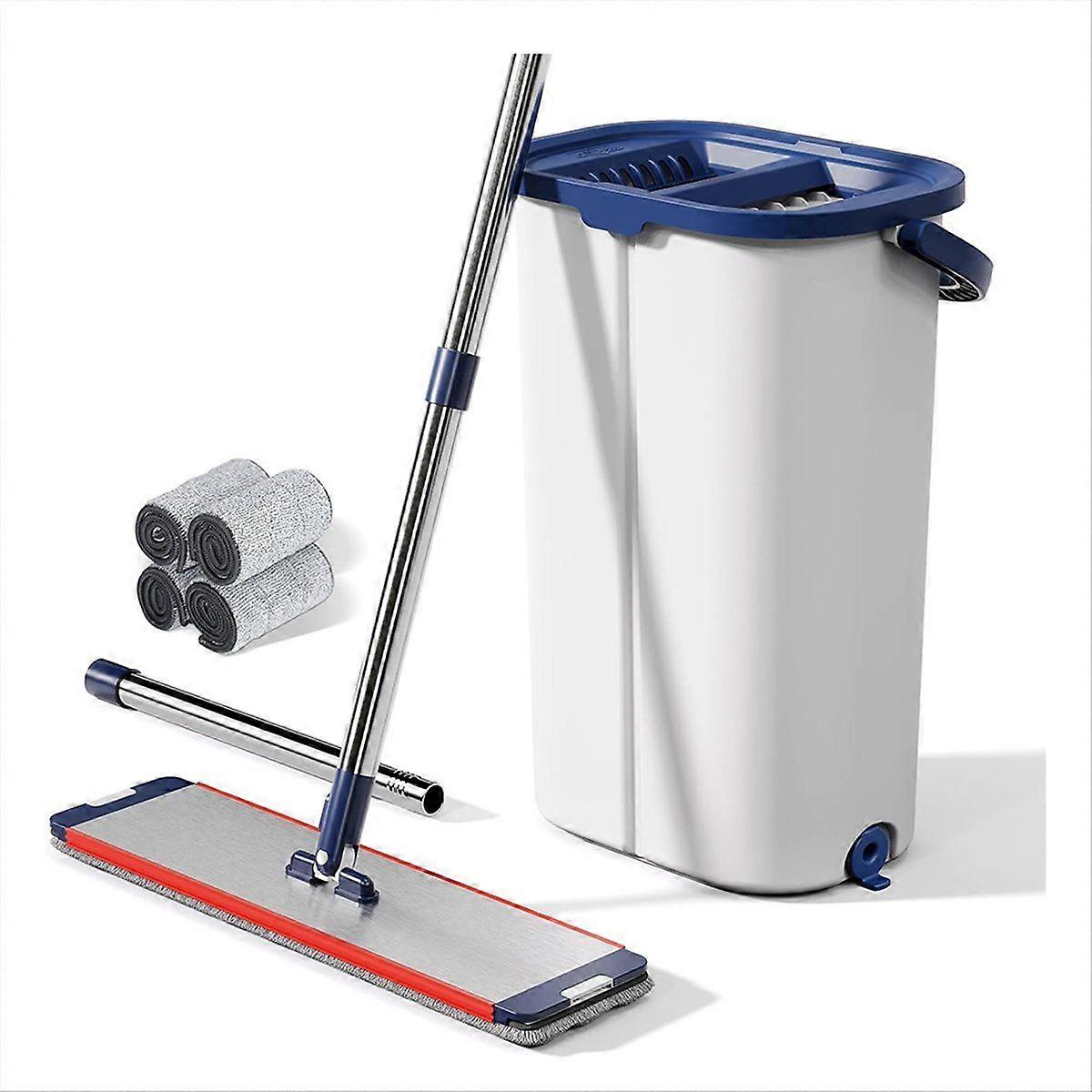 Mops and Bucket with Wringer Set for Home,Sturdy Aluminium Mops for Floor Cleaning,Wall Cleaner wit