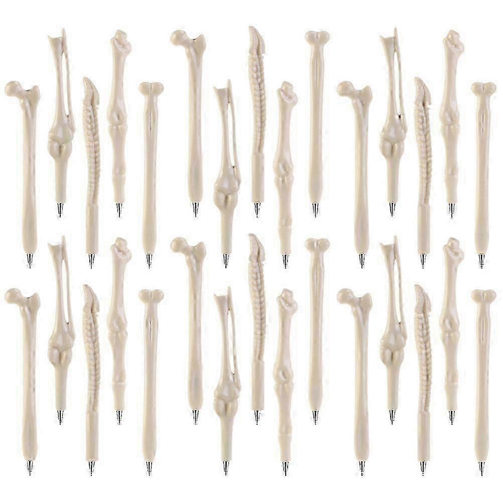 Bone Pens Bone Ballpoint Pens for Writing Use 30Pcs Assorted Color Skeleton Style