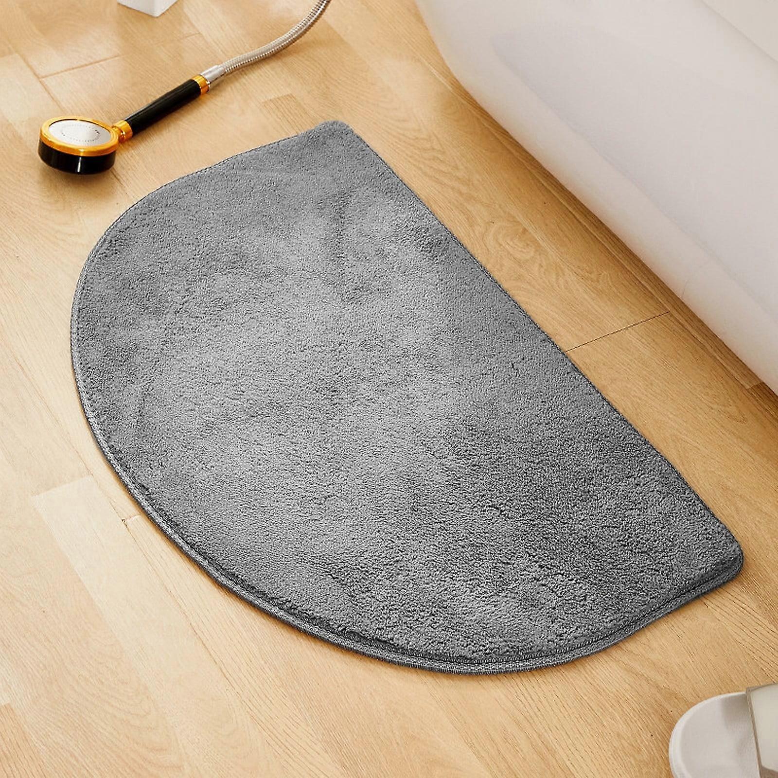 WinysinSemi Circular Quick Drying Soft Absorbent Carpet Cover Non Slip Memory Foam Toilet Floor Bathroom Mat