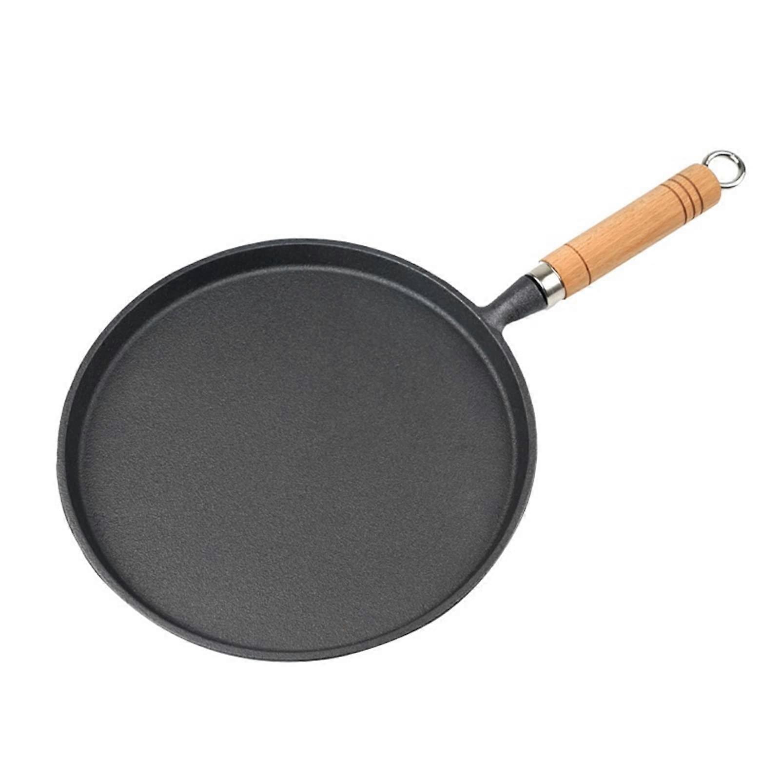 Soup Pot Uncoated Cast Iron FlatBottom Frying Pan, Household Use, Pancake Pan, Griddle, Pizza Baking Pan