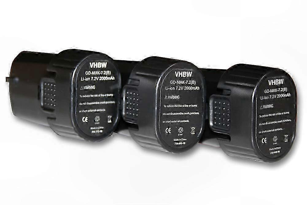 3x 2000mAh Li-Ion Battery Compatible with Cordless Tools (7.2V) Replacement for GN900SEP4, GN900SE, DF010DSE Models