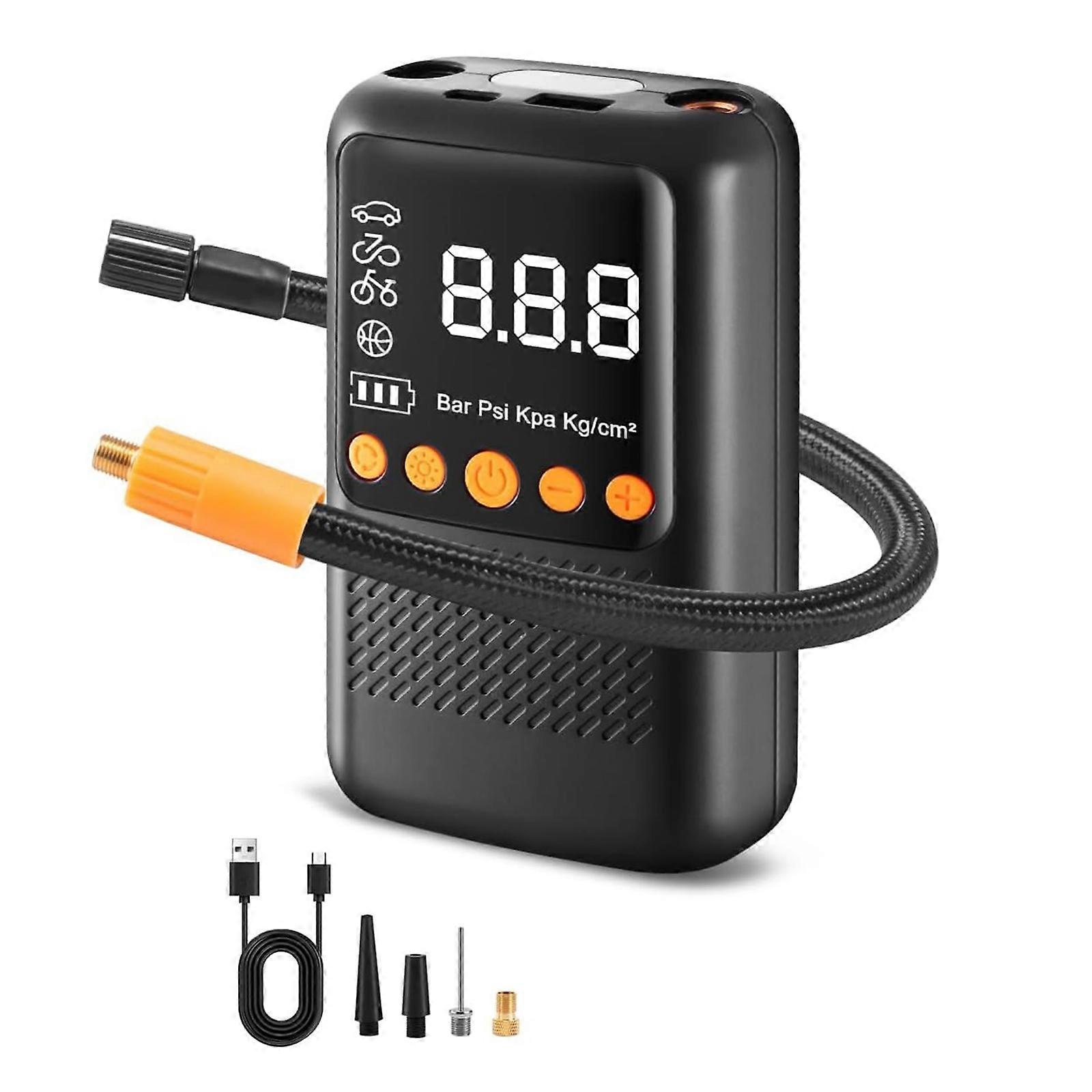 Electrical Wireless Tire Inflator Air Compressor Car MotorbikeBicycle Electric Tyre Inflatable Pump with Digital Display Multicolor