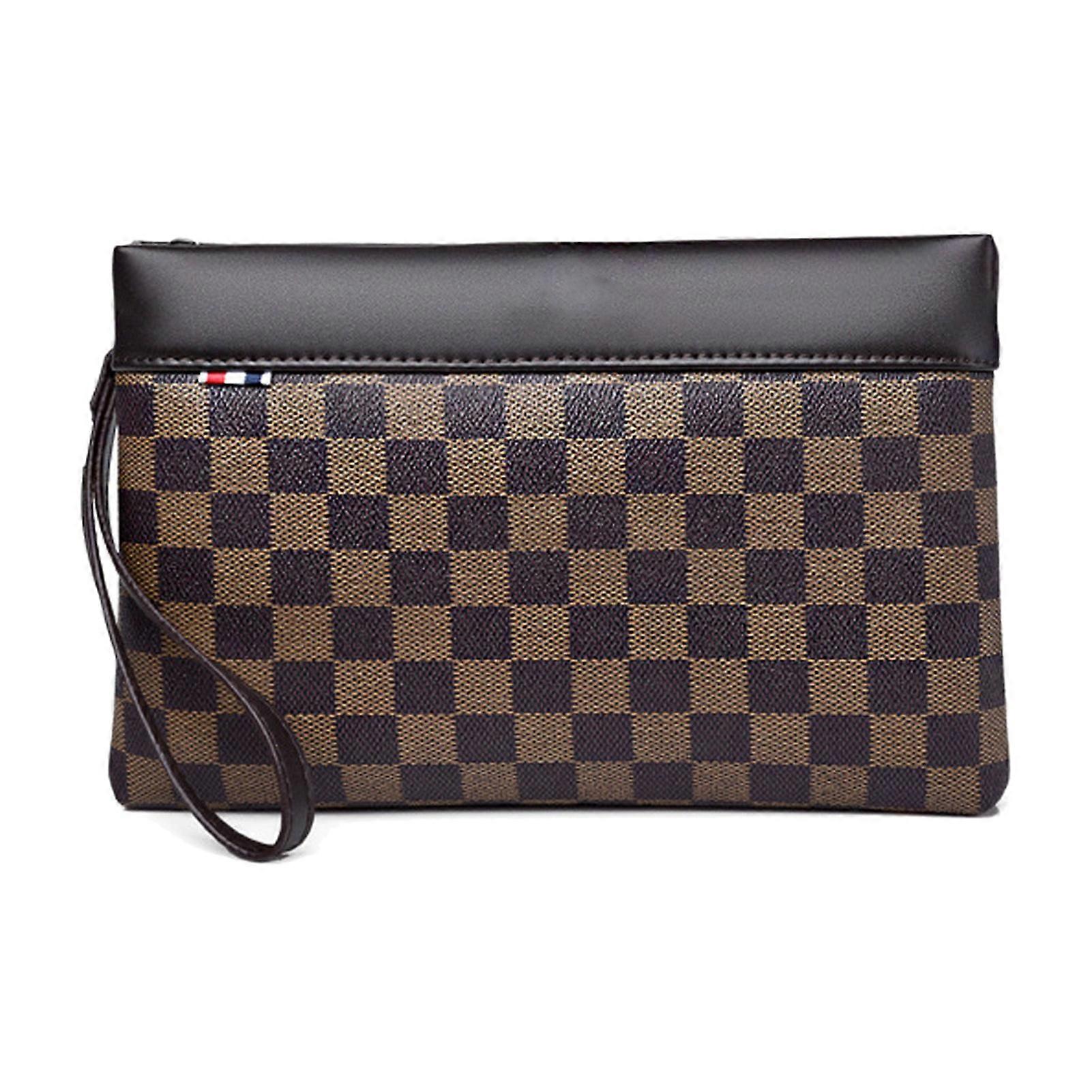 Envelop Bag PU Leather Large Capacity Zipper Comfortable Touch Wristlet Bag for Men Daily Use