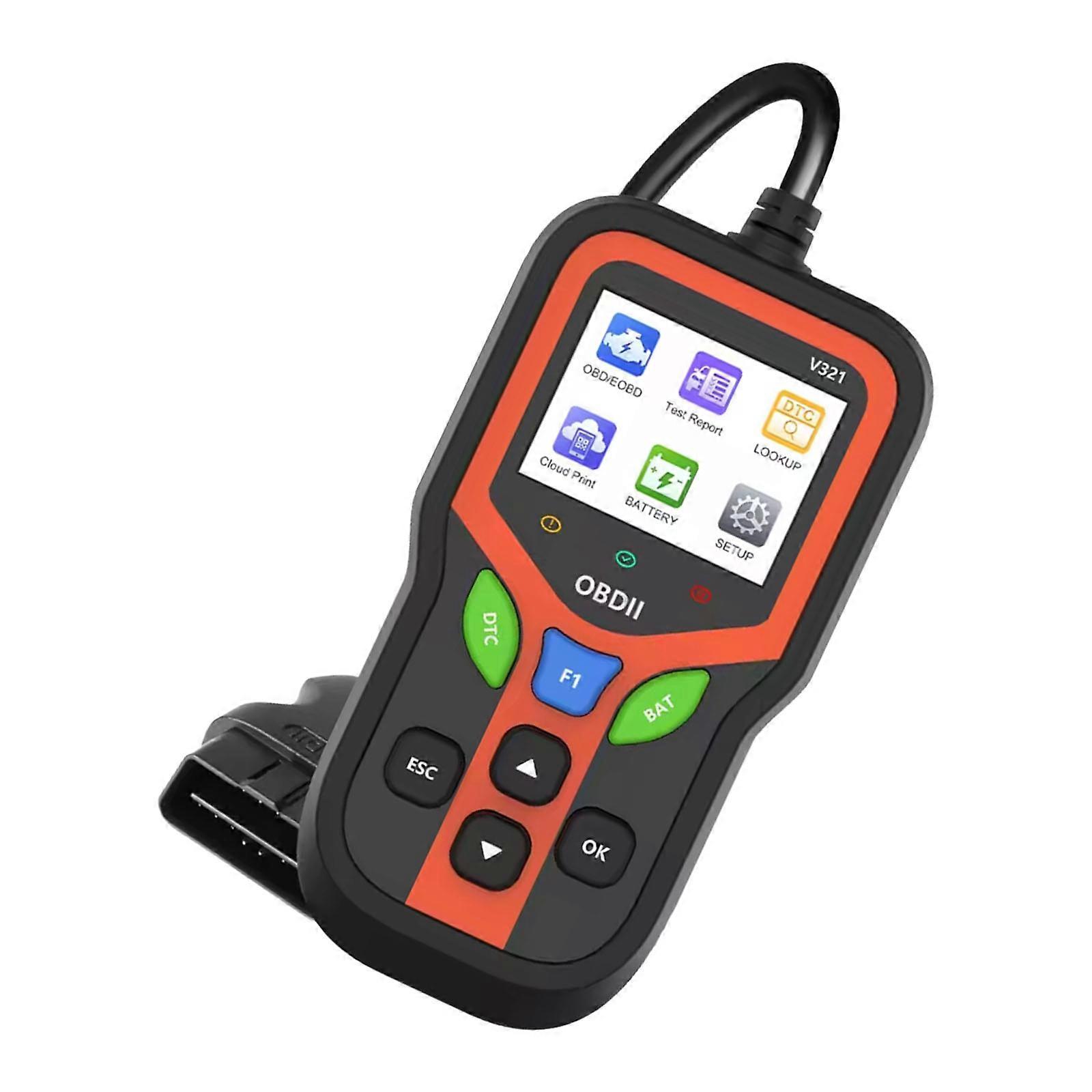 Multiple Function OBD2 Reader For Car Diagnostics With Live Datastreaming Battery Test Backs 9 Procedures Multicolor