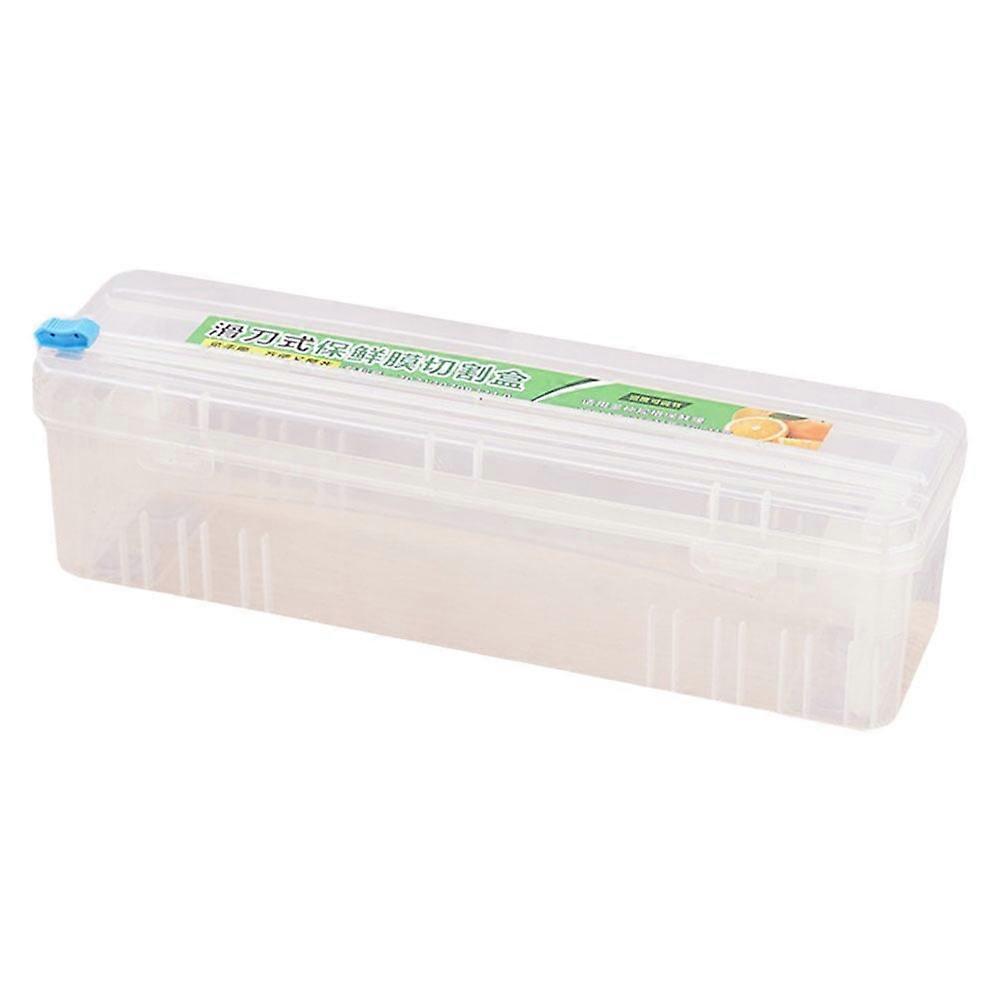 Eease Clear Plastic Wrap Dispenser with Cutter - Refillable and Reusable