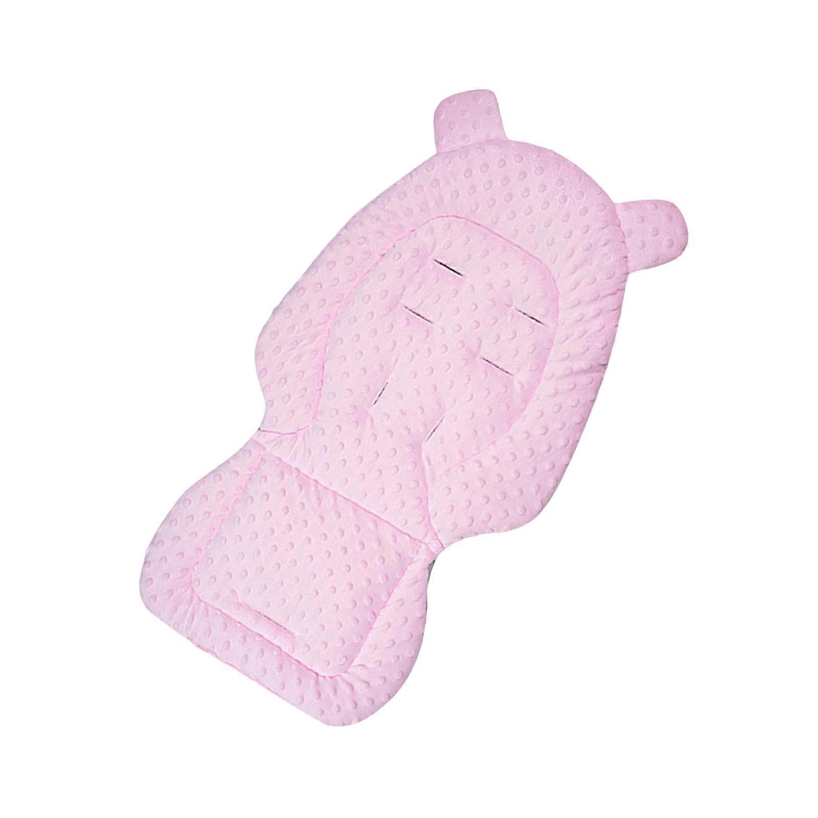 Coussin double face pour poussette, lavable en machine, en coton, antidérapant, rose.