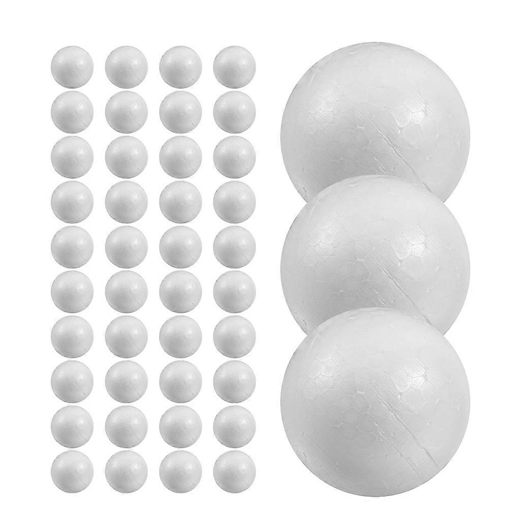 Balls for Decoration 50Pcs White Round Solid Polystyrene Ornaments