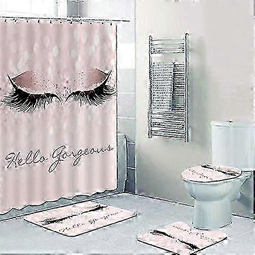 16 PCS/Set Shower Curtain Cloth Polyester Bathroom Decor 72'x72'