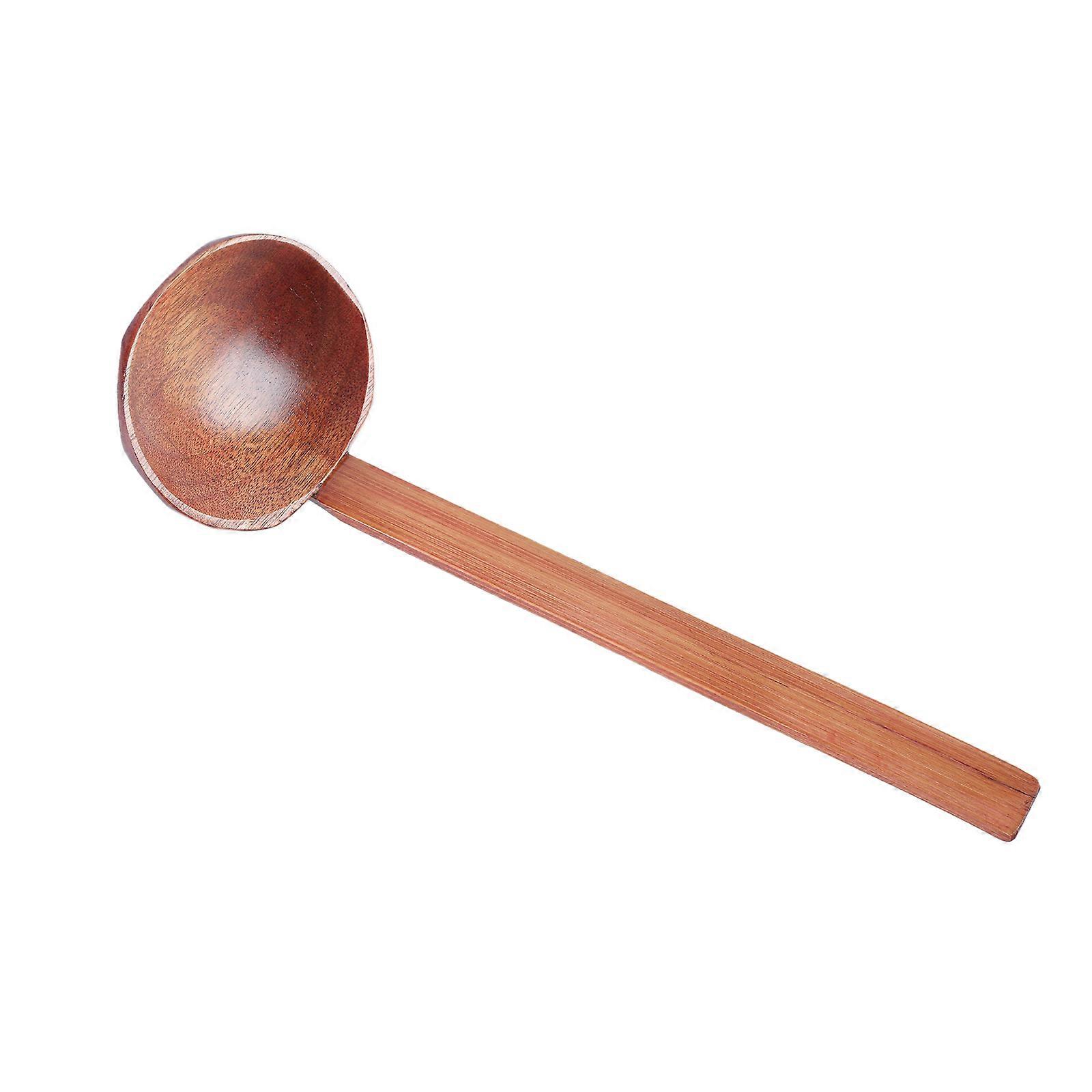 Long Handle Soup Spoon Cooking Utensils Wood Serving Spoons Noodles Soup Spoon Strainer Home Restaurant Tableware Multicolor