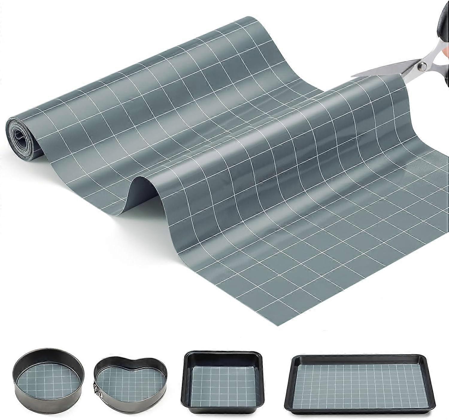 Silicone Baking Mat Roll 12IN*5.25FT, Non-Stick Heat Resistant, Reusable, No Slip, Cut to Fit, Compatible with Sharp Oven Pans, Gray