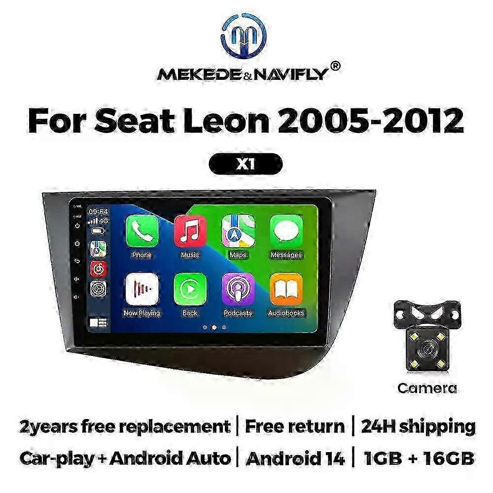 NaviFly Android 14 Car Radio 2G+32G Wireless Carplay AUTO For Seat Leon 2 MK2 2005-2012 Automotive Intelligent Systems WIFi GPS