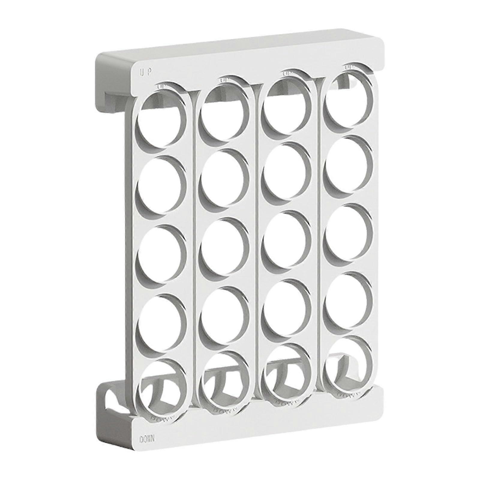 Coffee Pod Holder Wall Mount Rack for 20 Pods Space Saving Kitchen Counter Organizer White