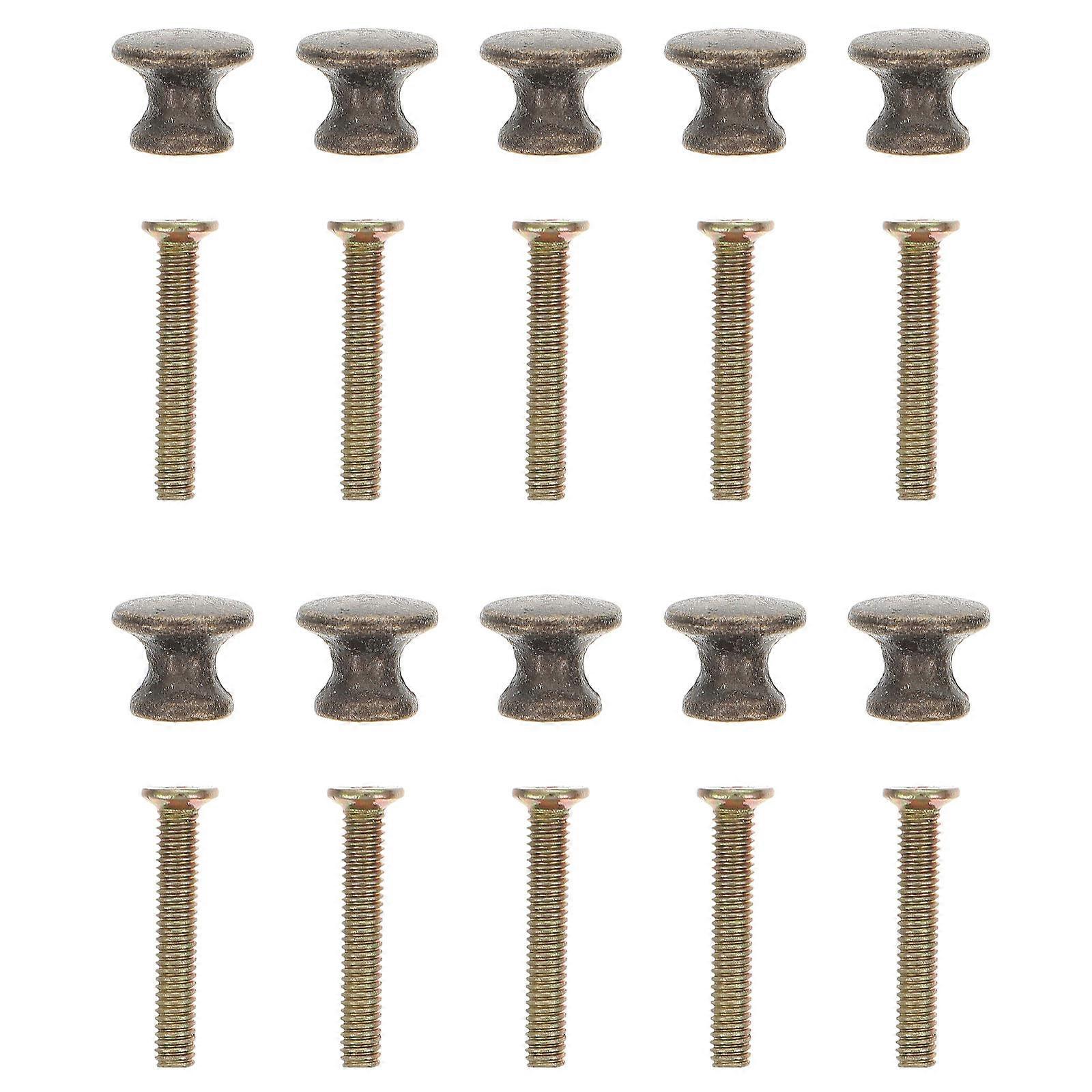 20 Sets Boxes Knobs Pulls Mini Mushroom Head Handle Cabinet Jewelry Box Parts