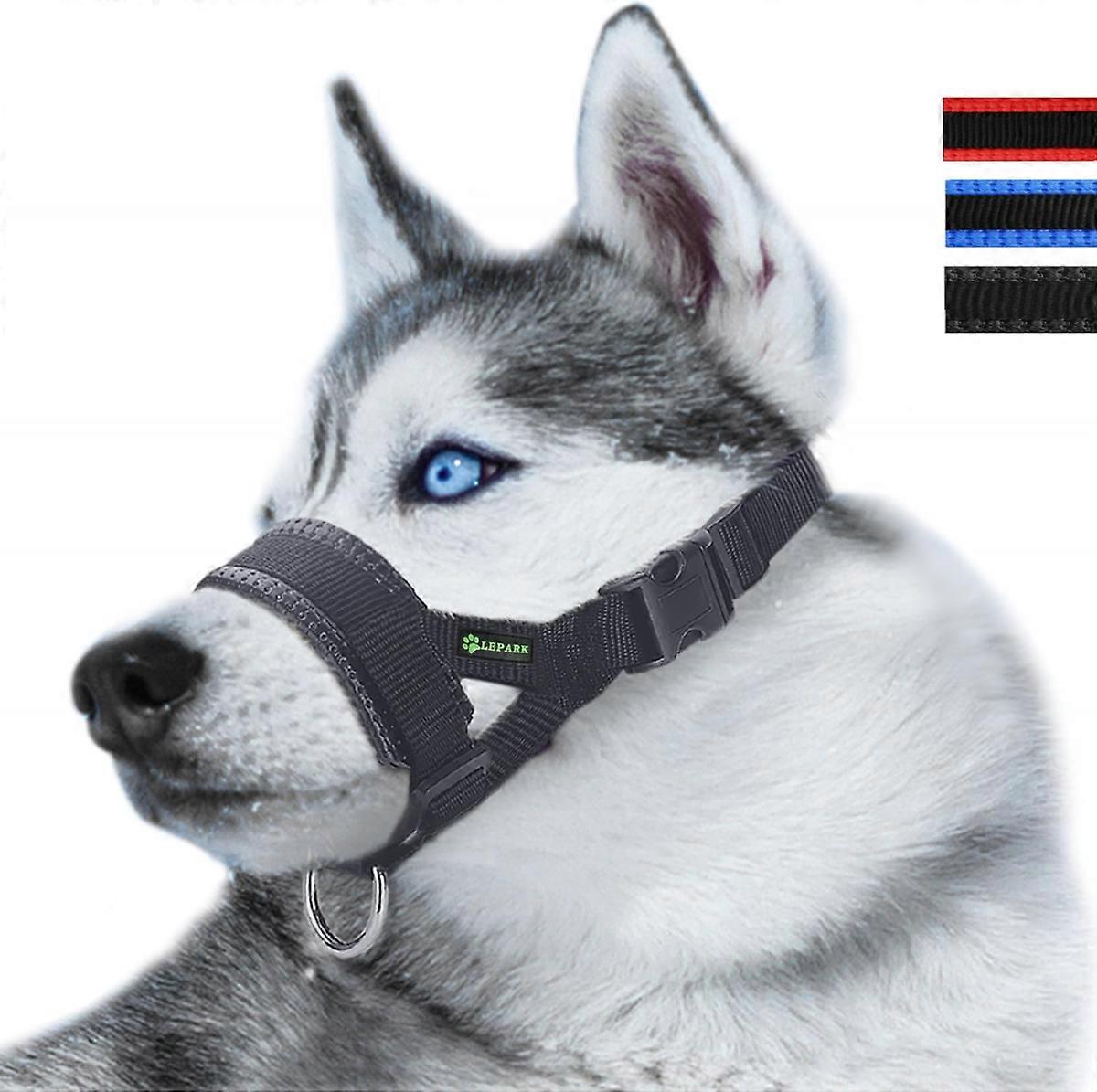 Head Strap Dog Muzzle Prevent From Taking Off By Paws For Small, Medium And Large Dogs S black-01
