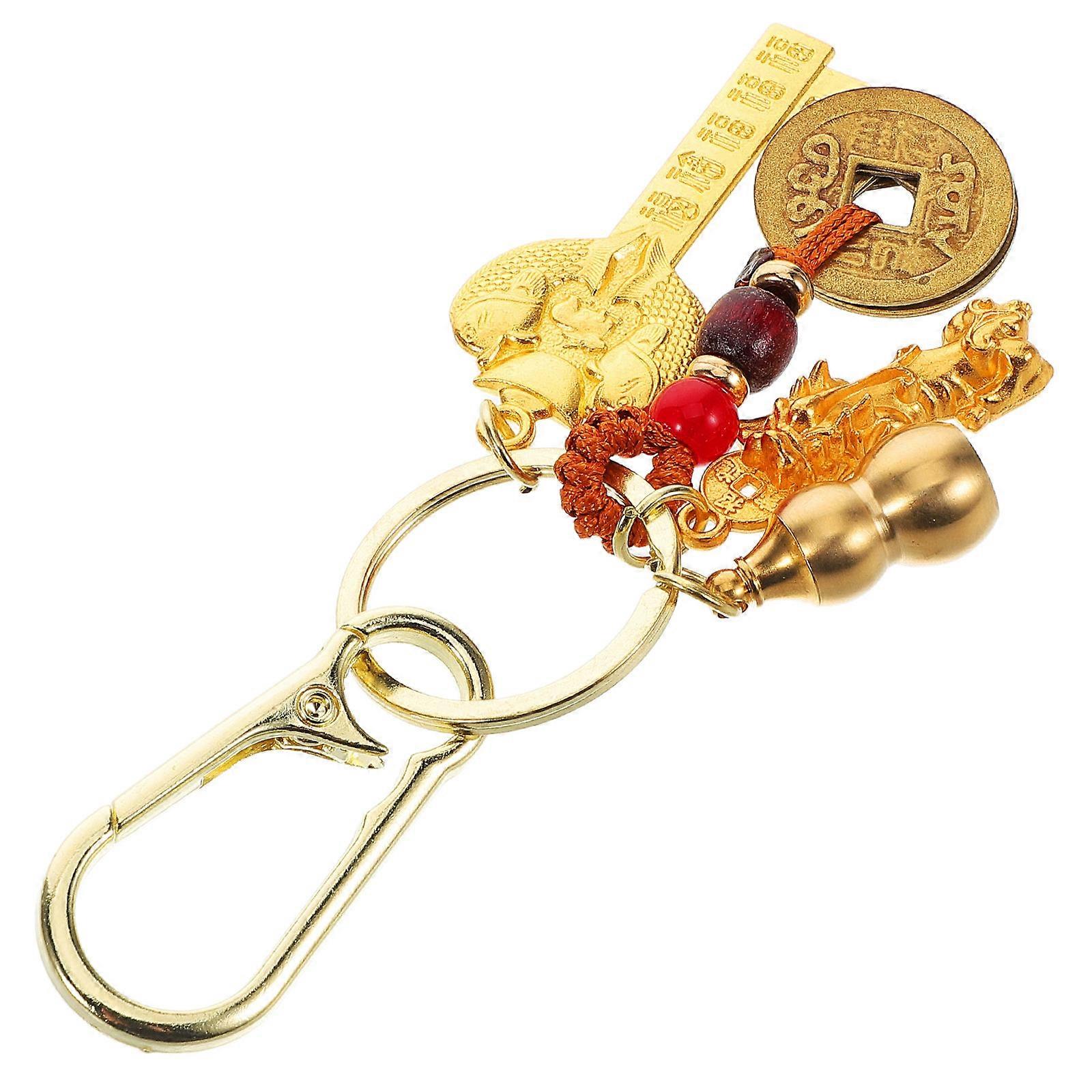 Feng Shui Keychain Gourd Good Luck Charm Pendant For Key Accessory Both Home And Hotel 1Pack