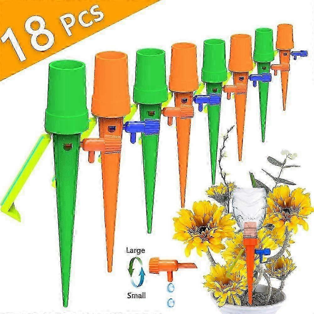 m Automatic Watering Set, 18 Pieces Adjustable Irrigation Spikes Watering System with Control Valve Switch, Indoor Plant Watering Ideal