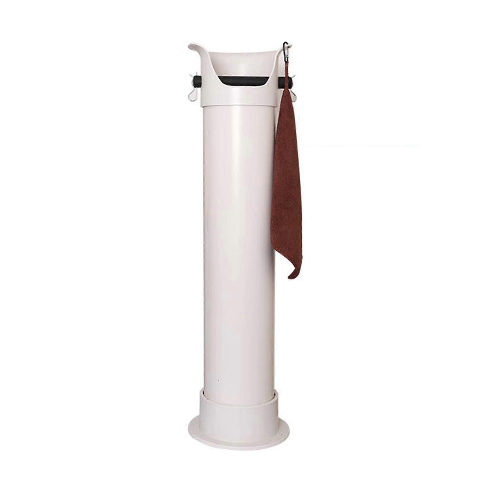 Floor Standing Knock Box 8.6L Espresso Grounds Bin with 25 Garbage Bags and Towel for Home and Commercial Use White