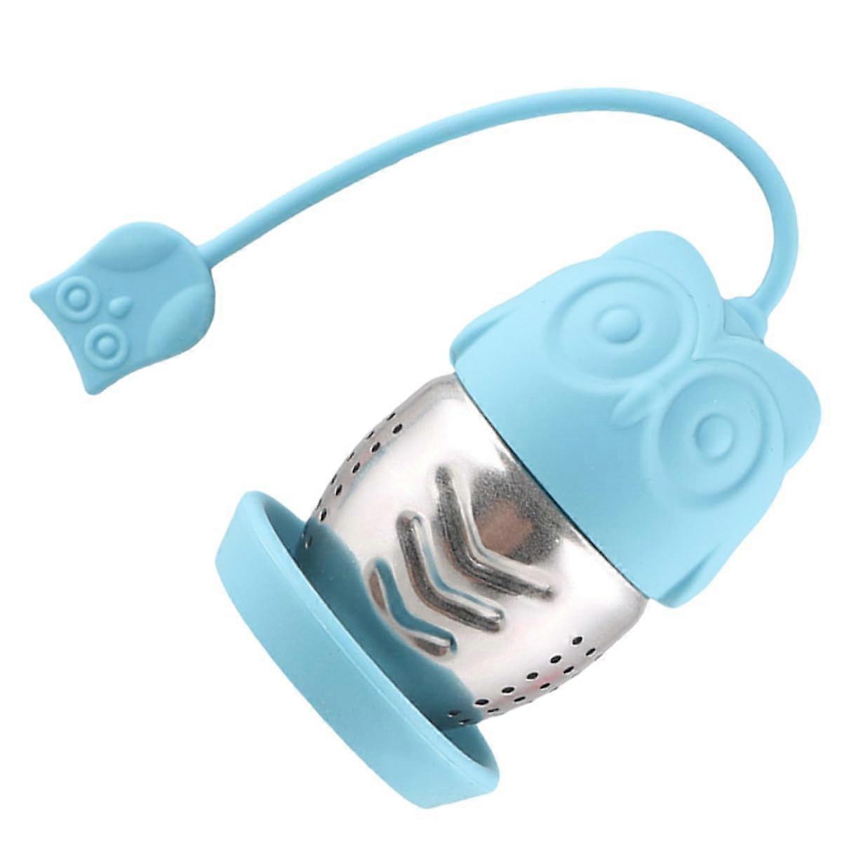 Reusable Silicone Tea Infuser Bag with Stainless Steel Strainer for Loose Leaf Brewing, Blue