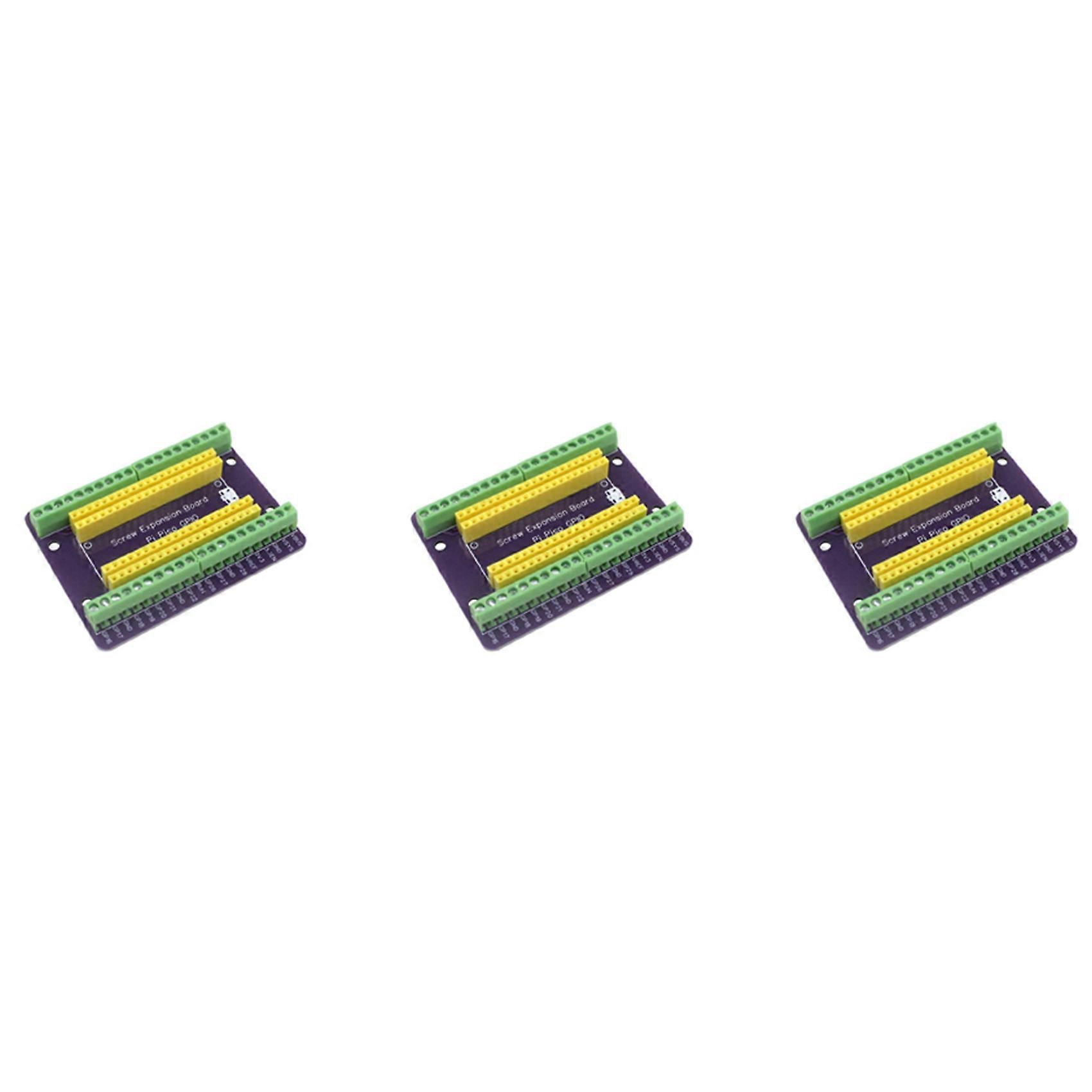 3X for Raspberry Pi PICO GPIO Expansion Board Picow Terminal GPIO Interface Module Onboard Male and Female Pins(Welded)
