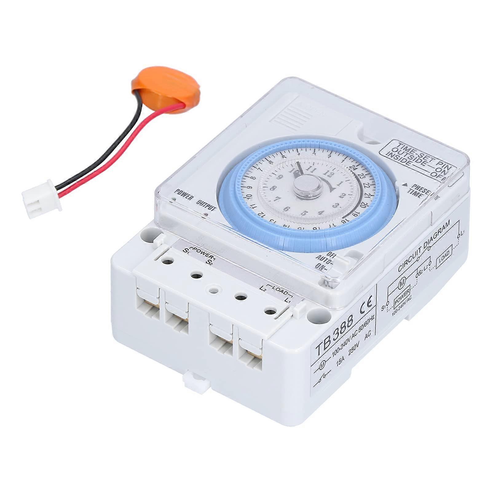 24 Hour Mechanical Timer Switch DIN Rail Mount for Street Lights and Industrial Energy Saving